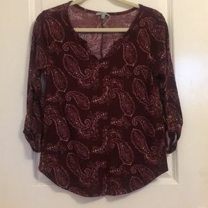 Charlotte Russe burgundy paisley long sleeve ✨